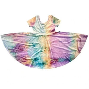 Wild Rich Kids Twirl Dress Girls Size 11/12 crushed velvet tie dye blank tag